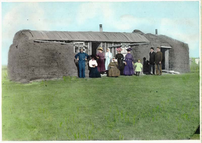 A prairie family before their sod house, the world the Steinkes settled