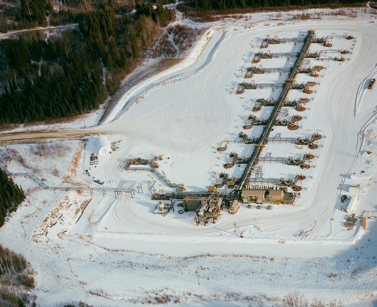 A SAGD plant in the oil sands