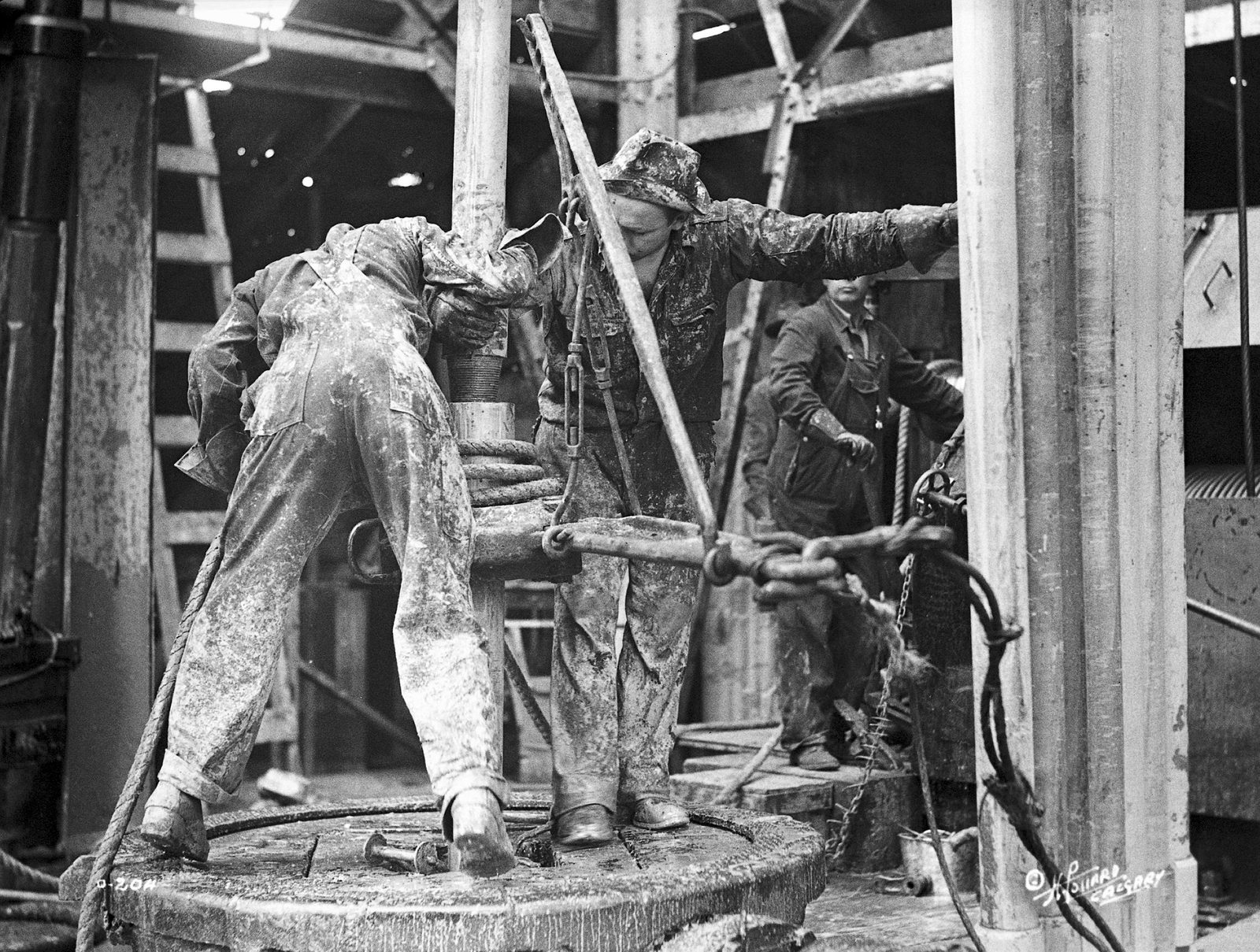 Drilling floor in the Turner Valley oil field