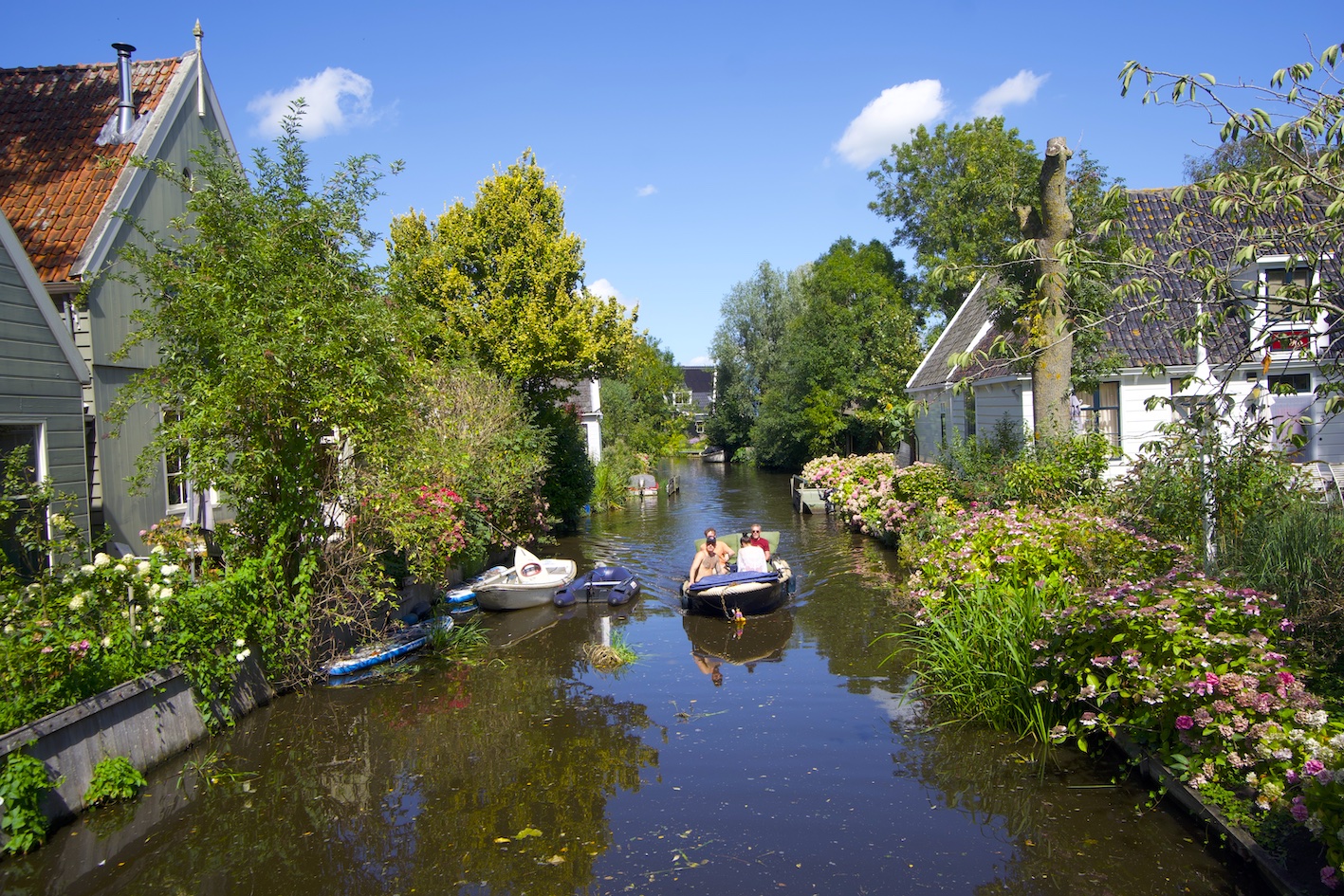 A canal and timber houses in a Zuid-Holland village, the country the Verbooms came from