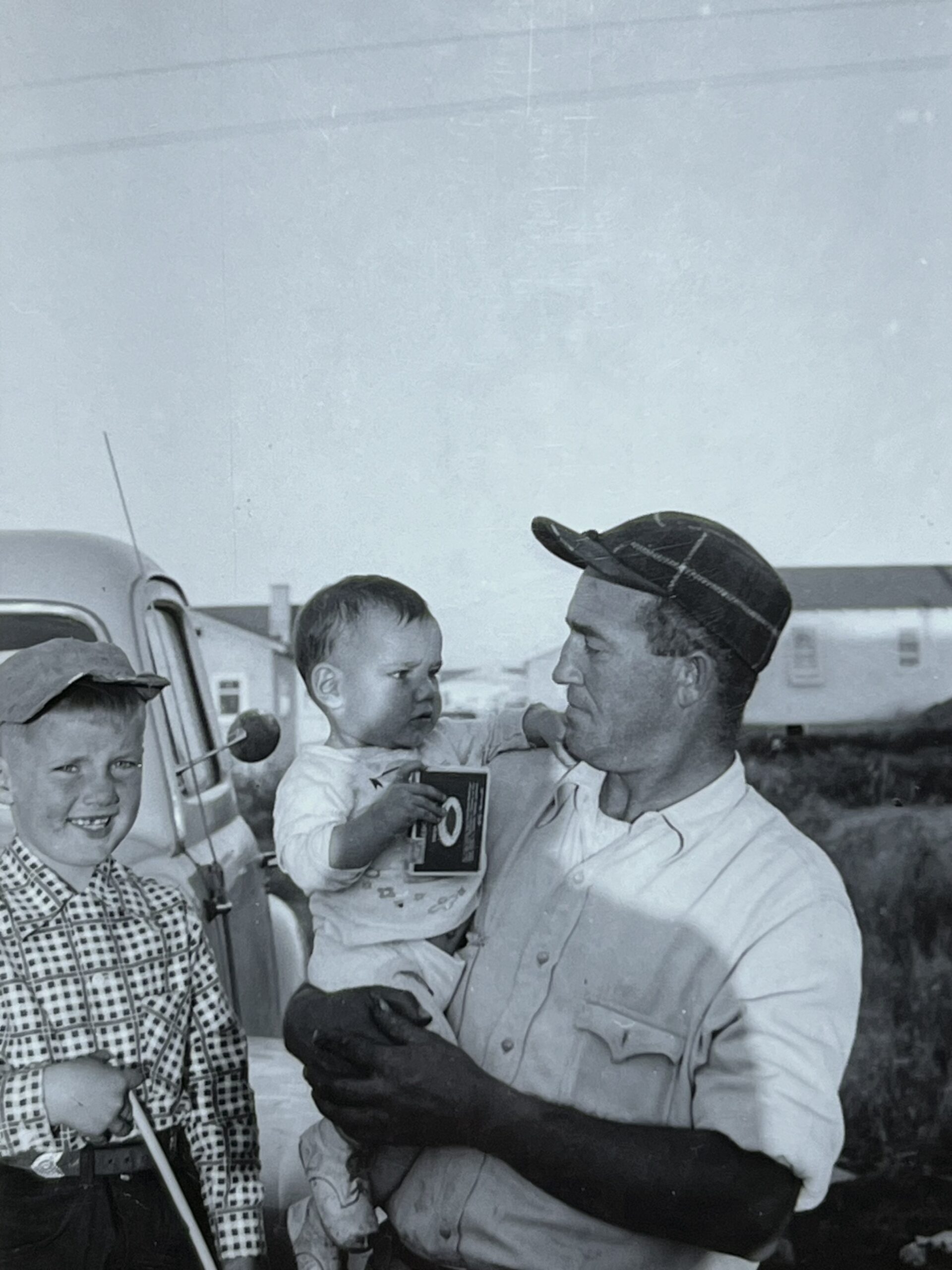 Thomas Richard Docherty with his sons Rick and Roy, about 1953